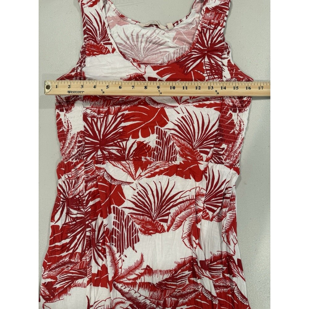 Soft Surroundings Lilo Maxi Dress Womens Medium Hawaiian Palms Hi Low Resort - Picture 4 of 5